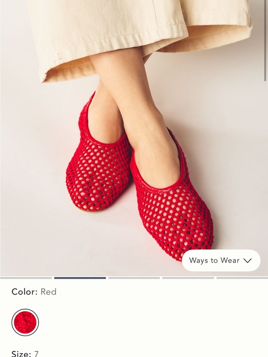 Anthropologie Shoes - Anthropologie Red Woven Mesh Ballet Flats